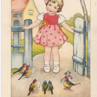 Vogels zingen voor het meisje