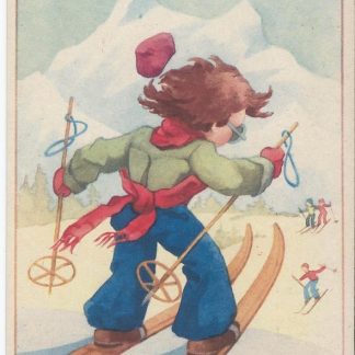 Meisje op ski's