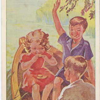 Kinderen varen in bootje - ill. C. Smit