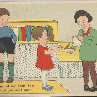 Moeder schenkt een kopje thee - ill. RN
