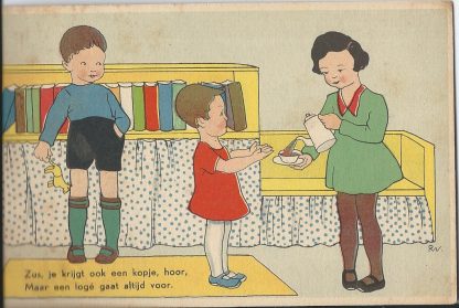 Moeder schenkt een kopje thee - ill. RN