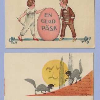 2 oude paaskaartjes