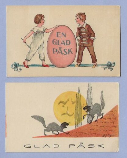 2 oude paaskaartjes