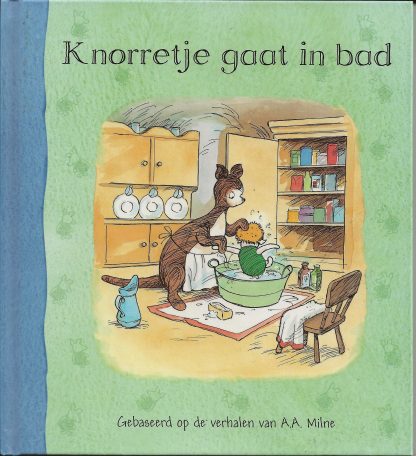 Knorretje gaat in bad