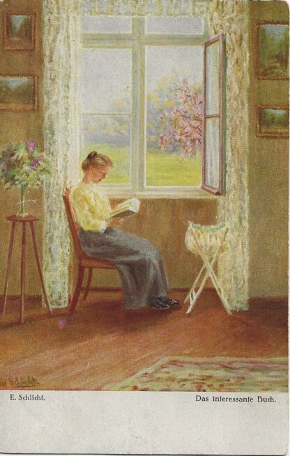 Lezende vrouw  -  ill. E Schlicht