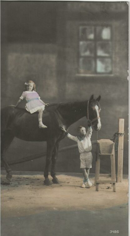 Meisje op paard - fotokaart