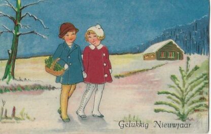 Meisjes met klavertjes vier  -  nieuwjaar