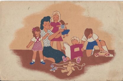 Moeder zorgt voor de kinderen