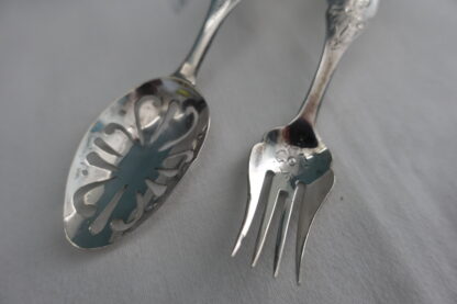 Biedermeier lepel en vorkje - zilver - Afbeelding 2