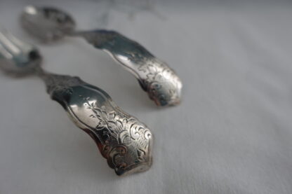 Biedermeier lepel en vorkje - zilver - Afbeelding 4