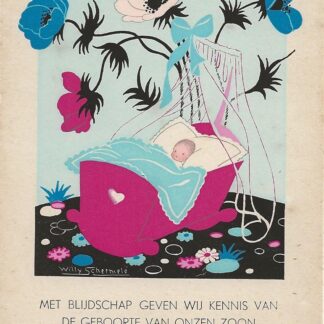 Baby in wiegje - Willy Schermelé
