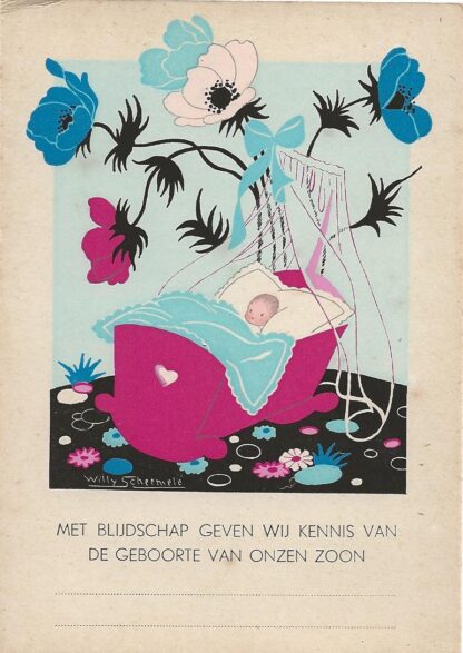 Baby in wiegje - Willy Schermelé