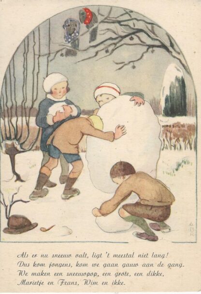 Kinderen maken een sneeuwpop  -  ill. A. Bergman -Rolandus
