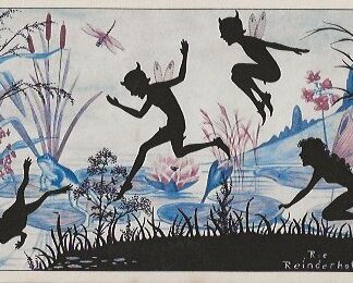 Elfen springen door het bos  -  Rie Reinderhoff