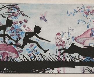 Elfen rennen door het bos  -  Rie Reinderhoff