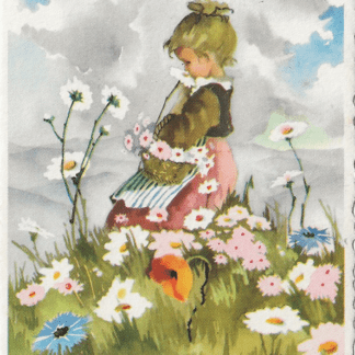 Meisje met bloemenmandje